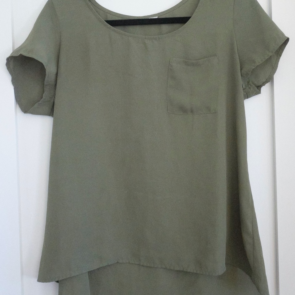Silky Olive Shirt
